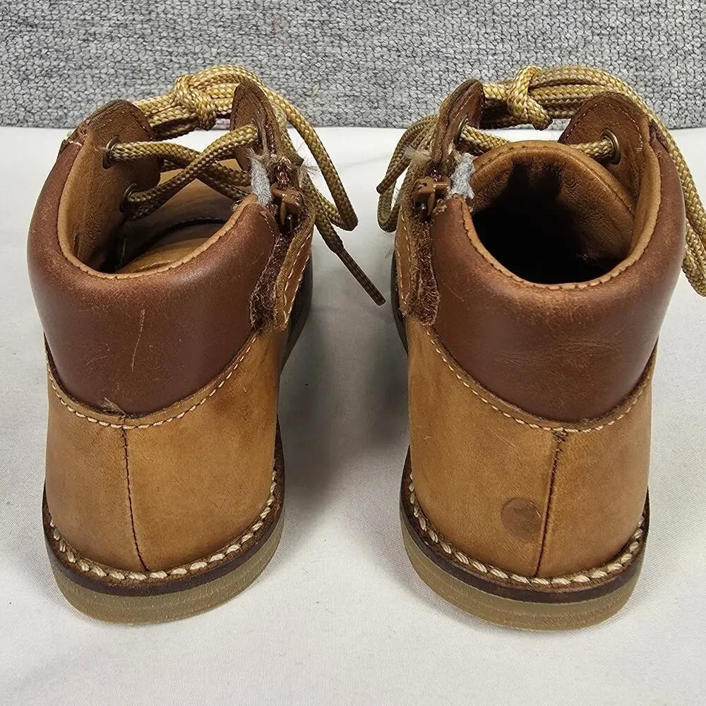JAMIE KAY UNISEX LEATHER LACE‑UP SHOES – BROWN – SIZE 24 (APPROX. US 7 TODDLER)